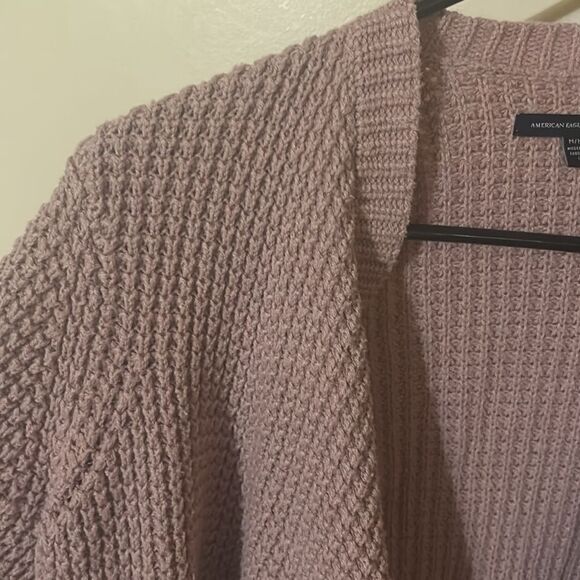 American Eagle light pink knit open Cardigan - Picture 2 of 7